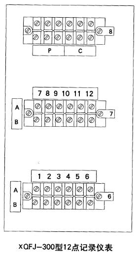 XWFJ-300、XQFJ-300型仪表外接线端子图